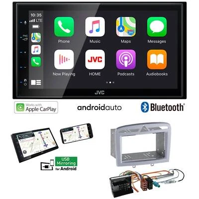 JVC KW-M560BT Radio Apple CarPlay für Peugeot 308 Facelift 2009-2013 silber - Bild 1 von 4