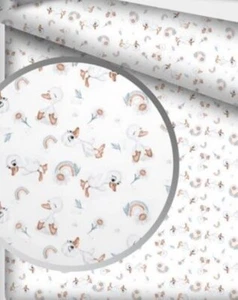 Baumwollstoff Sale Ente klein Öko-Tex Meterware weiß ab 50cmx160cm - Bild 1 von 1