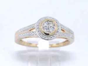 Anillo brillante 585 oro amarillo 14 quilates 4 brillantes total 0,09 quilates Wesselton - Imagen 1 de 4