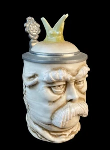 Antiker Bier Krug Otto Von Bismarck Als Weißer Rettich Eisernes Kreuz Ca.Um 1900 - Bild 1 von 12