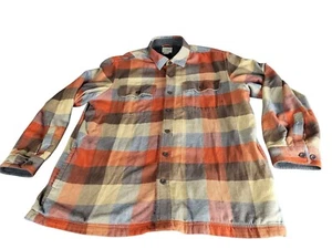 L.L. Bean Fleece Lined Traditional Plaid Shacket Men Sz L Button Down Winterwear - Picture 1 of 8