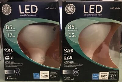 2-GE LED Light Bulbs, 85 Watt, Soft White, BR40 Floodlights, Medium Base - Image 1 of 4