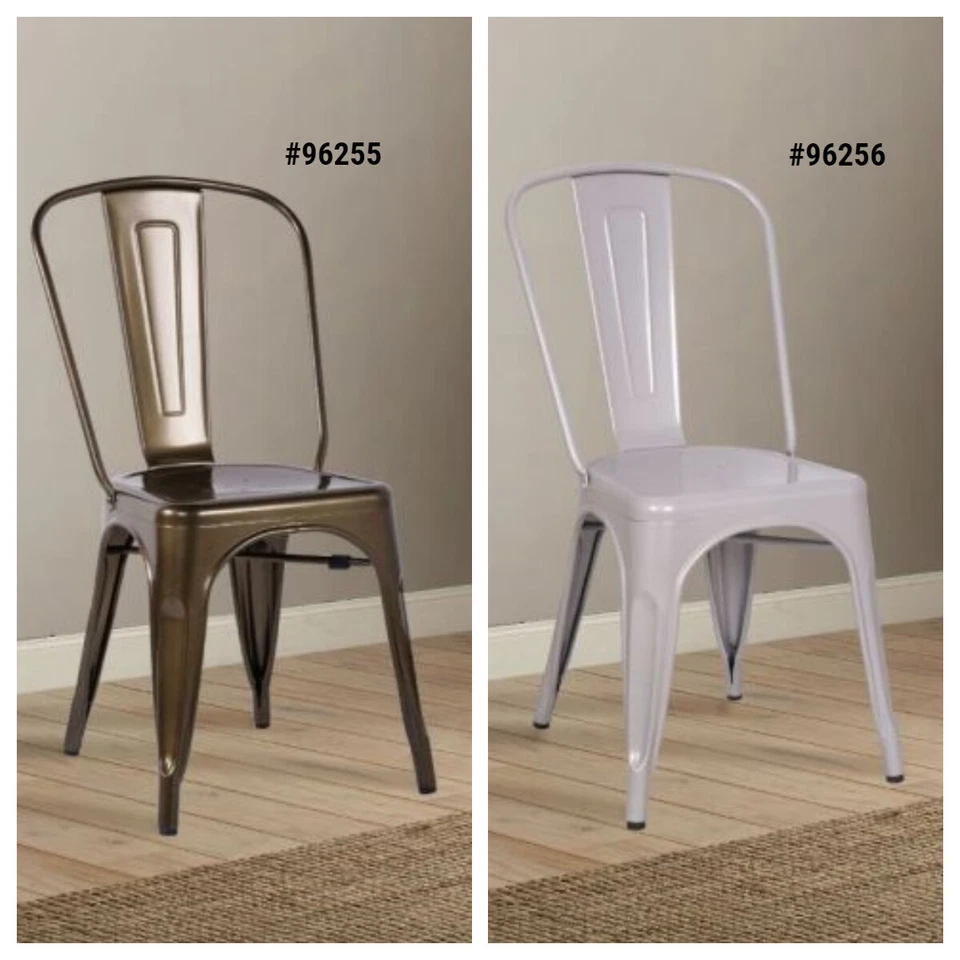 ACME Jakia Rustic Antique Bronze / Silver Metal Finish 35"H Side Chair (2PC) - Image 1 of 1