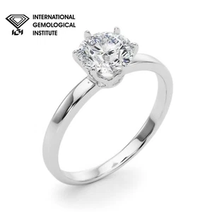 Platin IGI D/VVS 1,50ct Diamant Rundschliff Lab-grown Diamant Verlobungsring - Bild 1 von 14