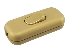 Schnur-Zwischenschalter gold, 3-polig(2), 6 A, Paßt für LED, Mit Zugentlastungen - Bild 1 von 5