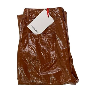 Jagger & Stone DREW Tan Flared Faux Leather Button Fly Made For Bad Girls Size 6 - Picture 1 of 5