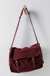 Free People Zahara Suede Leather Messenger Bag In Mulberry NWOT $98 - Picture 1 of 9