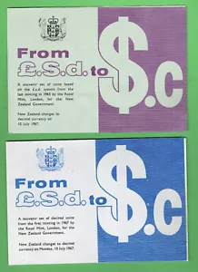 #C55. JUEGOS DE MONEDAS NUEVAS ZELAND 1965 ÚLTIMO PREDECIMAL Y 1967 PRIMER DECIMAL - Imagen 1 de 5