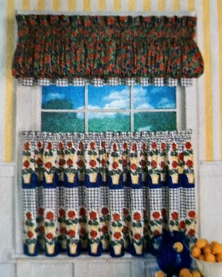 1980s Kitchen Curtain Drapes Swag Valance Simplicity 9532 Sewing Pattern Uncut  - Image 1 of 3