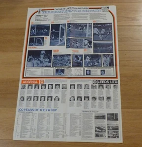 HUGE RARE 1972 FA CUP FINAL DAILY MIRROR FOLD OUT POSTER , 30 x 20" Leeds United - Picture 1 of 5