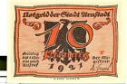 OLD GERMANY EMERGENCY PAPER MONEY - NOTGELD Arnstadt 1921 10 Pf  "r"