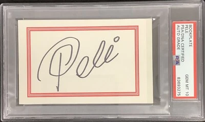 Pele Signed Bookplate Soccer Legend HOF Brazil World Cup PSA/DNA Auto Gem 10 - Image 1 of 3