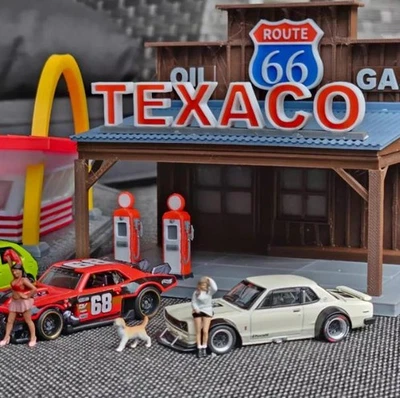 【1:64】Themed Scene: Old-fashioned Gas Station on Route 66. - Image 1 of 4