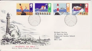 GB Stamps First Day Cover Safety at Sea, RNLI, Lighthouse, satellite SHS 1985 - Picture 1 of 1