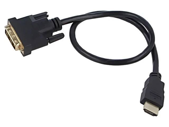 CA-HDDV-10CC-0005-BK Kabel DVI-D (18+1) Stecker,HDMI Stecker 0,5m schwarz 30AWG - Bild 1 von 1