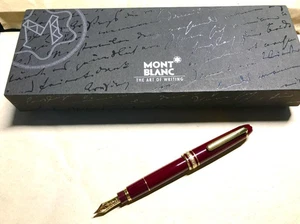 MONTBLANC Meisterstück Mozart 114 Bordeaux penna stilografica 14K con scatola - Foto 1 di 14