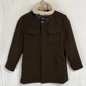 Zara Man Aviator Field Jacket Winter Coat Size XXL Shearling Collar Quilted Wool - Picture 1 of 15