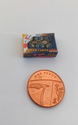 1/12 Scale Empty Tunnocks Dark Chocolate Tea Cakes Box for Dollshouse Miniatures - Image 1 of 2