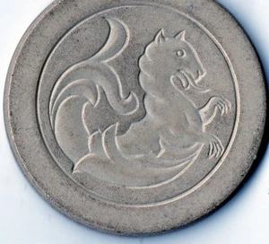 Antique Poker Chip: Embossed Dragon Embossed White - Picture 1 of 2