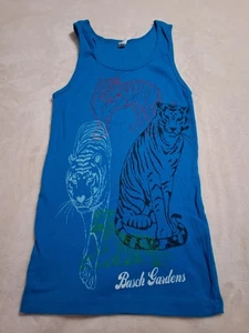 Y2K Busch Gardens blau Tiger Grafik Tanktop Mädchen Größe Small  - Bild 1 von 6