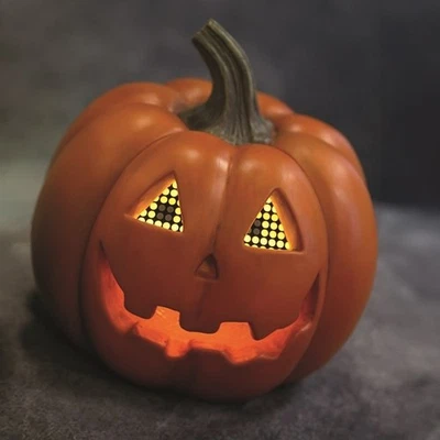 Calabaza LED con ojos móviles y utilería de mesa efecto llama - 21 cm Foto 1 de 2
