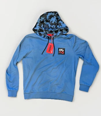 Sudadera con Capucha Hugo Boss Degolf Para Hombre Pequeña Azul Nueva con Etiquetas Foto 1 de 4