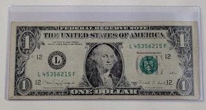 US Two, One Dollar Bills, 1988, $1 Federal Reserve Notes - Picture 1 of 2
