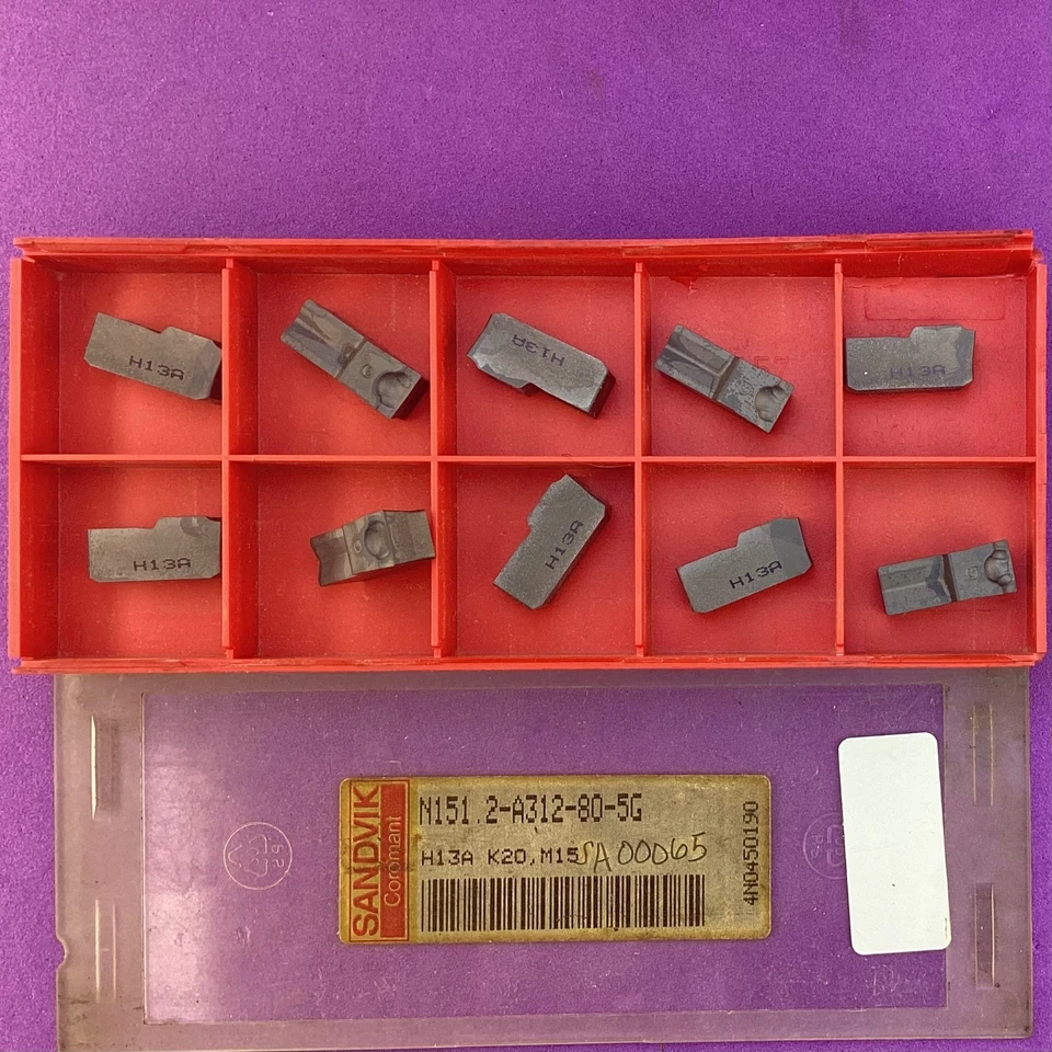 10pc  SANDVIK   N151.2-A312-80-5G  Carbide Grooving Insert; H13A🎯Machinist - Image 1 of 1