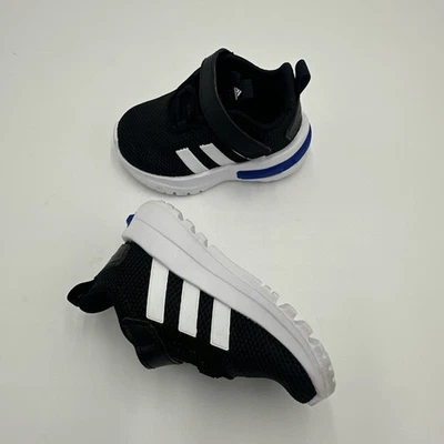 Adidas Racer TR23 Size 4 Infant/Toddler Shoes Black/White/Royal - Image 1 of 4