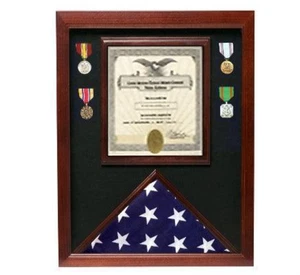 3'X5' US FLAG AND VERTICAL DISPLAY CASE SHADOW BOX - Picture 1 of 1