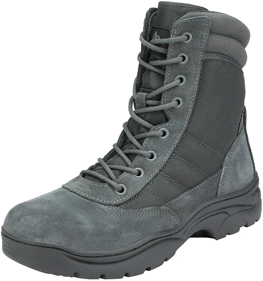 Botas de trabajo tácticas militares NORTIV 8 para hombre botas de combate de cuero para motocicleta Foto 1 de 4