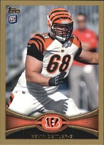 2012 Topps Gold Cincinnati Bengals Football Card #193 Kevin Zeitler/2012