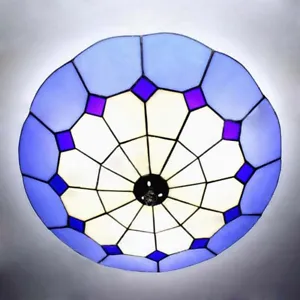 Tiffany Glass Flush Mount Ceiling Light Fashionable Home Decor Lamp Chandelier - Picture 1 of 4