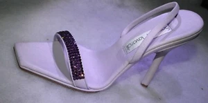 Santini Mavardi Miami Carina 4 lavender leather purple pumps sandals 37 7 5 heel - Picture 1 of 7