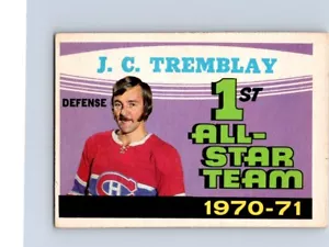 VINTAGE HOCKEY OPC 1971 MONTREAL CANADIENS J.C. TREMBLAY 1ST ALL-STAR TEAM NO183 - Picture 1 of 2