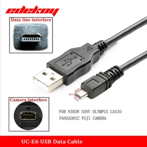 UC-E6 Digital Camera USB Data Cable Mini 8 Pin for Nikon CoolPix Fuji Panasonic - Picture 1 of 6