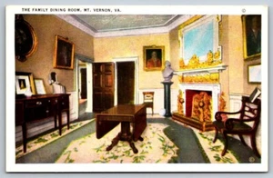 White Border Postcard Family Dining Room Mt Vernon Virginia - Picture 1 of 2