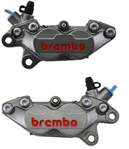 BREMBO Axial 40mm P4 30/34 Caliper Titanium Color RH LH Pair New - Picture 1 of 7