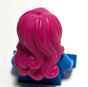 Lego - Minifigure Hair - Magenta Pink, Wavy, Curly, Female, Long - Picture 1 of 3