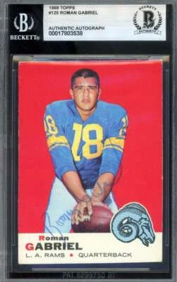 Roman Gabriel Beckett BAS Signed 1969 Topps Autograph - Image 1 of 2