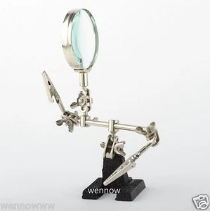 Third Helping Hand Magnifier w/ Clamps ~ Jewelers Tool Sturdy Stand, and Clips - Picture 1 of 1