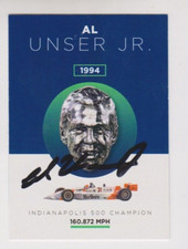 AL UNSER JR 1994 Indianapolis 500 Winner Borg Warner Trophy Card Indy 500 SIGNED