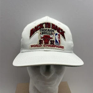 Chicago Bulls 91-92 Back To Back Sports Specialties Twill Championship Hat White - Picture 1 of 13