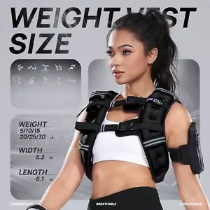 Weighted Vest - 5 - 30lb, with Arm Bag, for Walking etc, for Men/Women - Picture 1 of 18