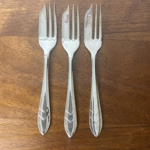 Pastry Pie Forks MS LTD EPNS Sheffield England Loxley Silverplate Vintage Set 3 - Foto 1 di 6