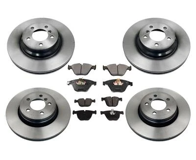 F&R Disc Brake Rotors & Ceramic Pads for BMW 750Li 750i 06-08 6pc Kit Foto 1 de 4