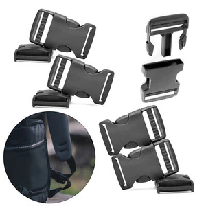 Black Plastic Buckles Clips for Webbing Bags Straps Luggage Bag Camping Bag Belt - Picture 1 of 13