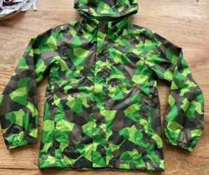 The North Face Rain Jacket w/ Hood Size M 10 12 EUC Green Camo DRYVENT Classic! - Picture 1 of 6