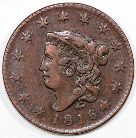 1816 1c N-6 Matron Head Large Cent Cover