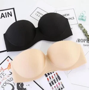 Women Backless Strapless Multiway Bra Clear Back Strap Push Up Underwear Bras - Picture 1 of 17